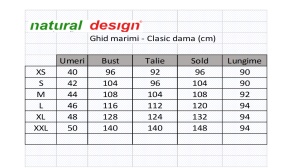 Halat medical pentru femei cu maneca scurta, model clasic, XL, Natural Design - Img 4