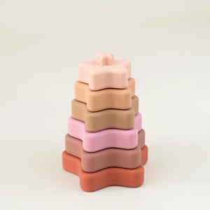 Jucarii de stivuire din silicon Star- Pink, Little Prints