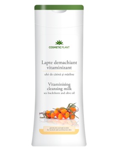 Lapte demachiant vitaminizant cu ulei de catina si masline, 200 ml, Cosmetic Plant - Img 2