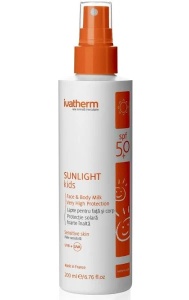 Lapte pentru copii cu protectie solara SPF 50+ Sunlight, 200 ml, Ivatherm