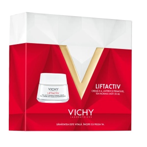 Pachet Crema antirid si fermitate pentru ten normal-mixt Liftactiv H.A. + Crema de noapte antirid si fermitate, 15ml, Vichy