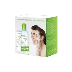 Pachet Fluid matifiant Sebium Mat Control, 30ml + Apa micelara pentru ten mixt si gras Sebium H2O, 250ml, Bioderma