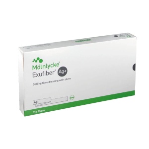 Pansament Exufiber Ag+ 45cm, 2 bucati, Molnlycke