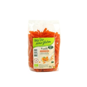 Paste Fusilli din linte rosie bio fara gluten, 250g, Ma Vie Sans Gluten