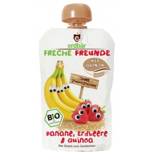 Piure Banane, Capsuni si Quinoa Bio, 100,g, Erdbar