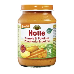 Piure Eco morcovi si cartofi 4 luni+, 190 g, Holle