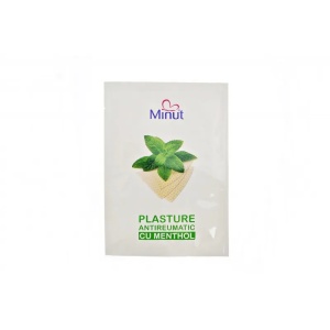 Plasture antireumatic cu mentol 6 x 10cm, 1 bucata, Minut