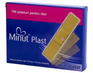 Plasturi 19x72 mm, 100 bucati, Minut