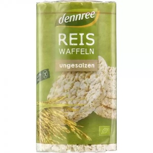 Rondele din orez expandat fara sare si fara gluten, 100g, Dennree