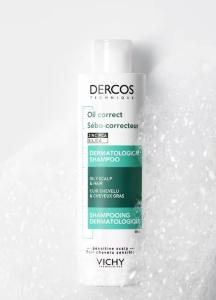 Sampon tratament sebocorector Dercos pentru scalp sensibil cu exces de sebum, 200ml, VICHY - Img 2