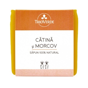 Sapun natural cu catina si morcov, 110g, Trio Verde