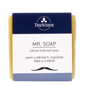Sapun natural pentru barbierit Mr. Soap, 110g, Trio Verde