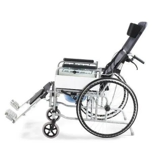 Scaun cu rotile cu spatar rabatabil, din otel, CML-208GC-46, Medico - Img 2