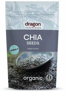 Seminte de chia eco, 200g, Dragon Superfoods