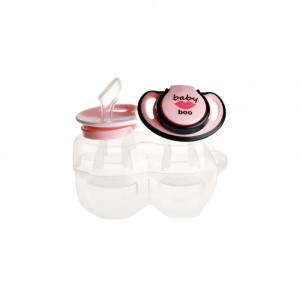 Set 2 suzete ortodontice silicon + cutie sterilizare, 6-18 luni, Minut Baby - Img 2