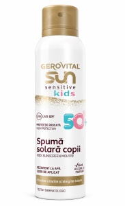 Spumă Protecție Solară Sensitive SPF50 pentru Copii, 150 ml, Gerovital Sun