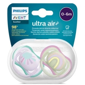 Suzete Ultra Air 0-6 luni, Verde si Roz, SCF085/59, 2 bucati, Philips Avent - Img 4