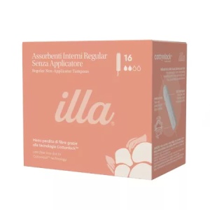 Tampoane interne din bumbac organic, Regular, 16 bucati, Illa