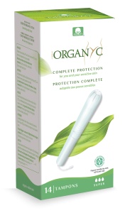 Tampoane Super din bumbac organic cu aplicator, 3 picaturi, 14 bucati, Organyc - Img 2