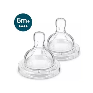 Tetina anti-colici cu debit rapid 4 orificii, 6 luni+, 2 bucati, Philips Avent