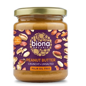 Unt de arahide crunchy fara sare ECO, 250 g, Biona