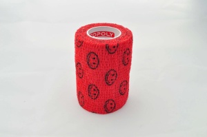 Bandaj autoadeziv 7,5cm x 4,5m, rosu smiles, Copoly