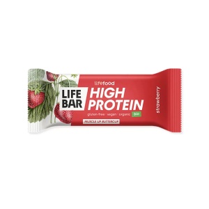 Baton proteic cu capsuni Bio, 40g, Lifebar