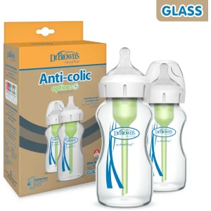 Biberon cu gat larg din sticla, 270ml, 2 bucati, 9200, Dr. Browns