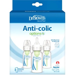 Biberon din plastic anti-colici cu gat ingust, 120ml, 3 bucati, 43005, Dr. Browns