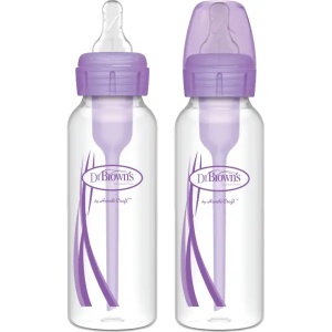 Biberon din plastica anti-colici cu gat ingust, 250ml, violet, 2 bucati, SB82505, Dr. Browns - Img 2