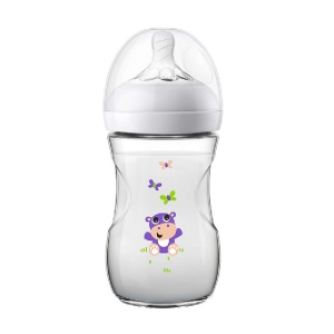Biberon Natural Ultra Soft hipopotam mov SCF070/22, 260 ml, Philips Avent