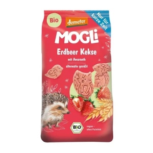 Biscuiti bio cu capsuni, 125g, Mogli