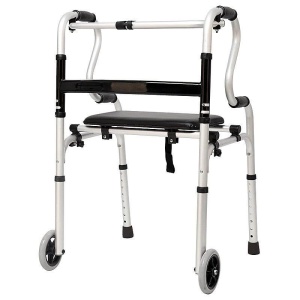 Cadru de mers pliabil, cu roti si sezut, ajustabil pe inaltime, CMZ-8207LS, Medico