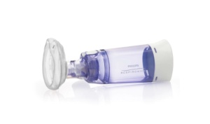 Camera de inhalare PHILIPS Respironics Optichamber Diamond 1079822, 0-18 luni, alb-albastru