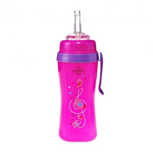 Cana anticurgere cu pai de silicon si clips de prindere, 6+, 360 ml, MIN2019027, Minut - Img 4
