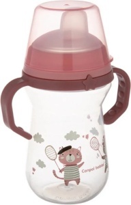 Cana cu cioc de silicon Bonjour Paris roz, 56/613, 250ml, Canpol