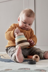 Cercuri stivuibile din lemn pentru dezvoltare, Kids Concept, Neo - Img 2