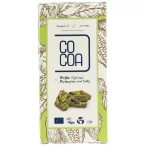 Ciocolata bruta cu fistic si sare, 50g, Cocoa