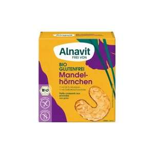 Cornulete cu migdale fara gluten bio, 150g, Alnavit