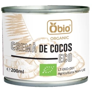 Cremă de cocos bio, cremă, 200ml, OBio - Img 2