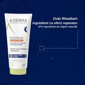 Crema de noapte reparatoare pentru piele uscata Exomega Control, 200ml, A-Derma - Img 6