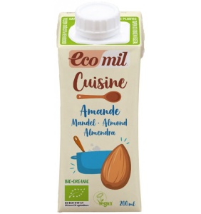 Crema vegetala bio din migdale pentru gatit Cuisine, 200ml, Ecomil