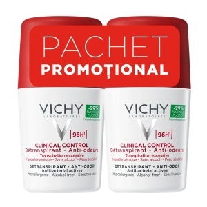Deo Roll-on Clinical Control femei 96h, 50ml, Pachet Promo 2buc, VICHY