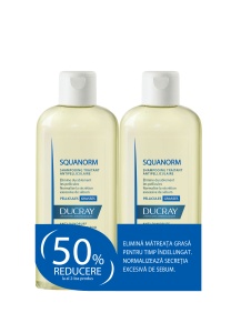 DUCRAY Squanorm sampon matreata grasa, 200ml 1+1-50%