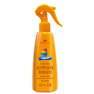 Emulsie pentru accelerarea bronzarii SPF6 cu unt de cacao, 200 ml, Cosmetic Plant