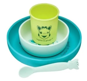 Farfurie din silicon Girafa Sophie, Turcoaz, 480002, Vulli - Img 2