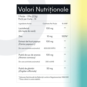 Lactoferrin Ginger Zinc, 14 plicuri orodispersabile, Ivatherm - Img 3