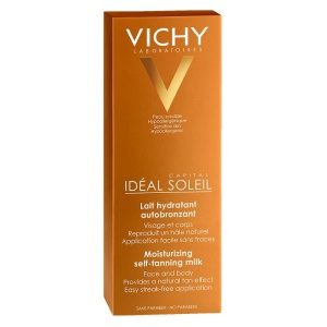 Lapte hidratant autobronzant pentru fata si corp Ideal Soleil, 100ml, Vichy - Img 2