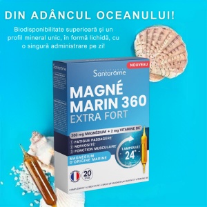 Magneziu Marin 360 Extra Fort, 20 fiole buvabile, Santarome - Img 2
