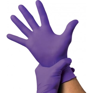Manusi examinare nitril, nepudrate, violet, L, 100 bucati, Minut - Img 2